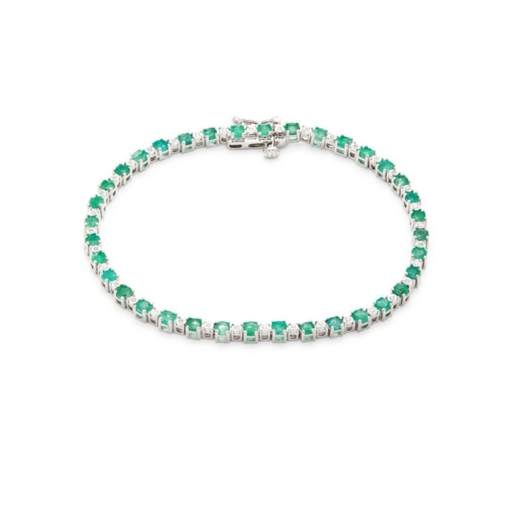 Effy emerald and diamond tennis bracelet